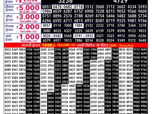 Rajshree Result 250 Monthly Lottery 01 09 2026
